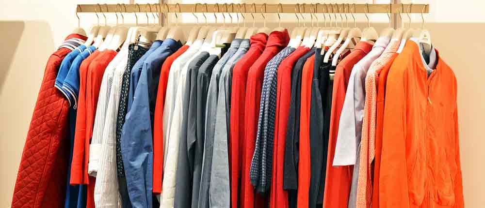 Clothing brand clothes on a rack